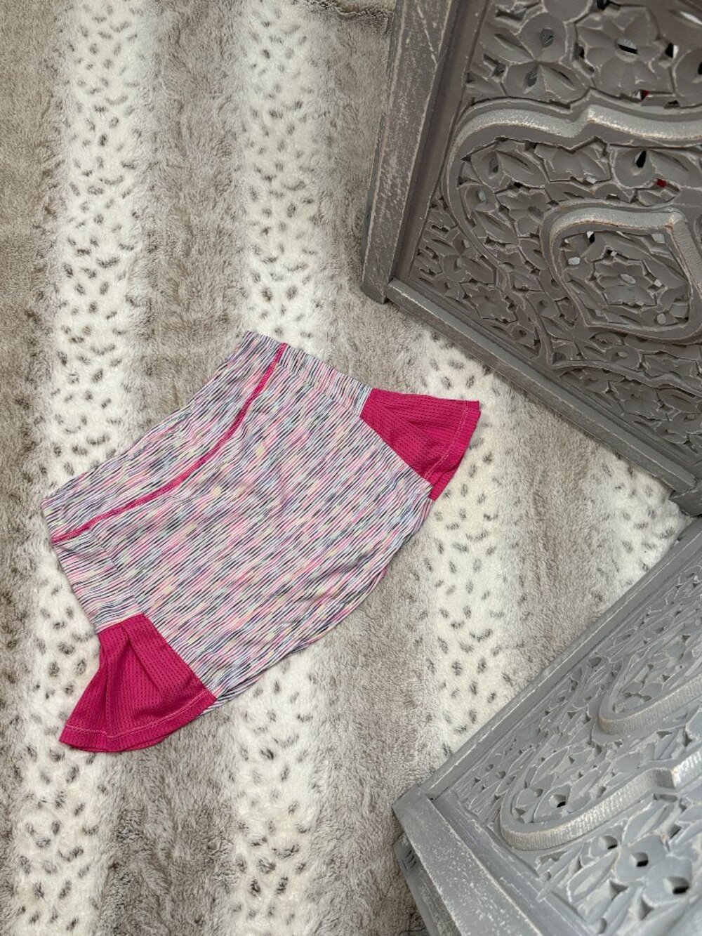 Champion pink active skirt girls large rainbow stripes sporty workout activewear